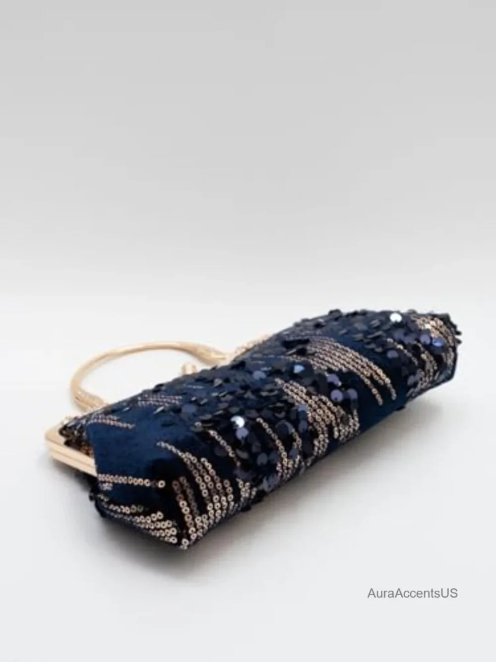 Velvet Sequin Evening Bag Clutch Purse Wedding Party Women's Vintage